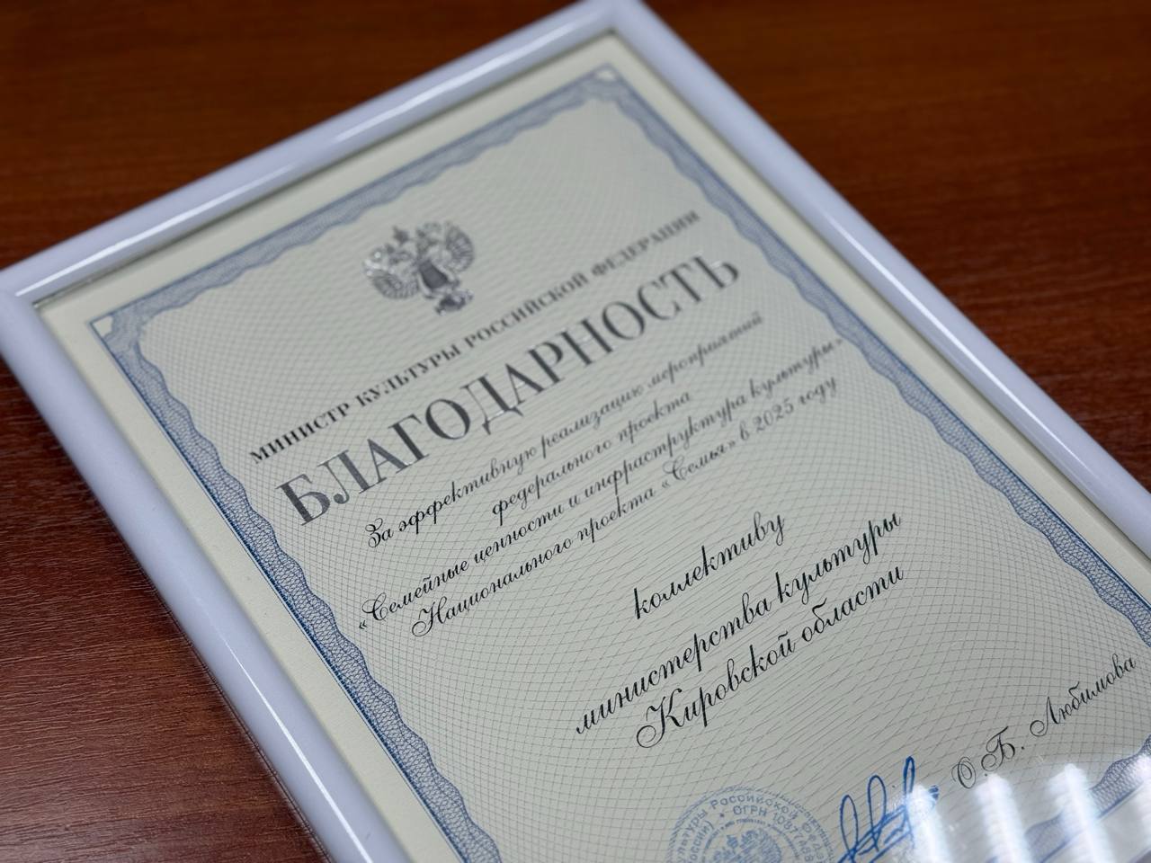 Кировская область отмечена за 100-процентное выполнение нацпроекта «Семья»