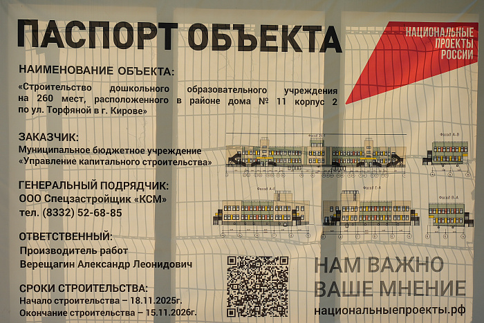 Новый детский сад в Кирове готов на 50%